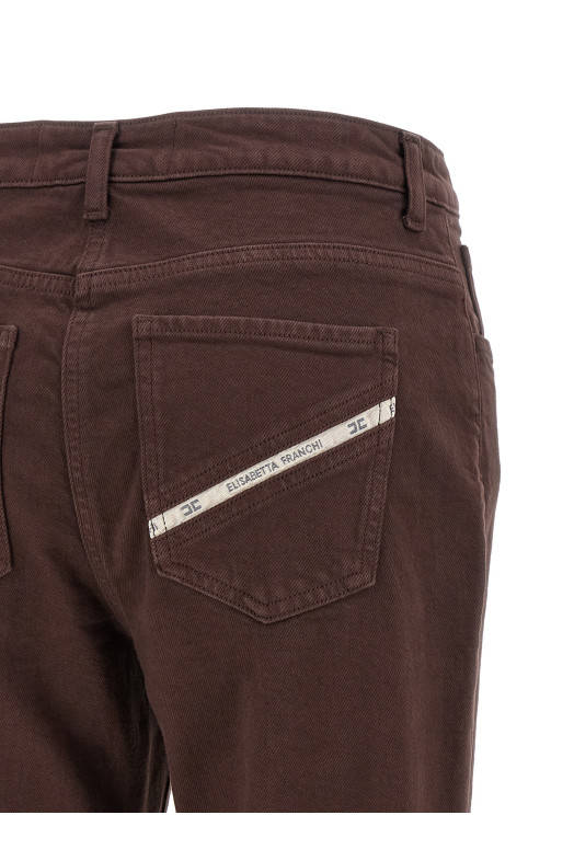 Jewel padlock jeans Brown