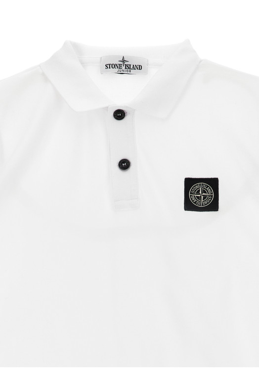 'Compass' logo polo shirt White