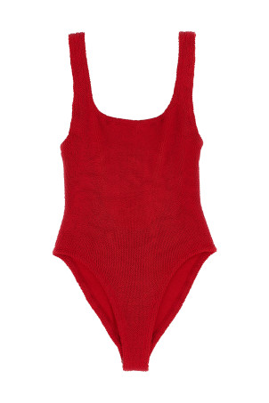 'Square Neck' one-piece swimsuit Red