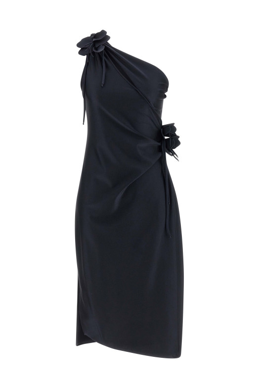 'Asymmetric Mini Flower' dress Black