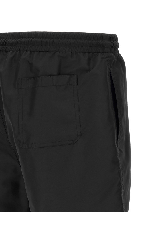 Logo embroidery swimsuit Black