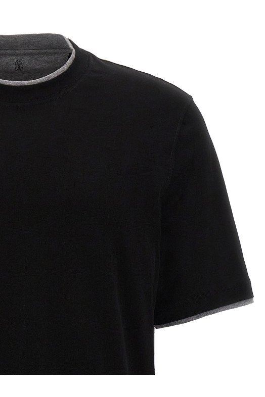 Double hem t-shirt Black