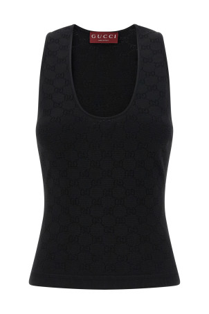 GG jacquard tank top Black