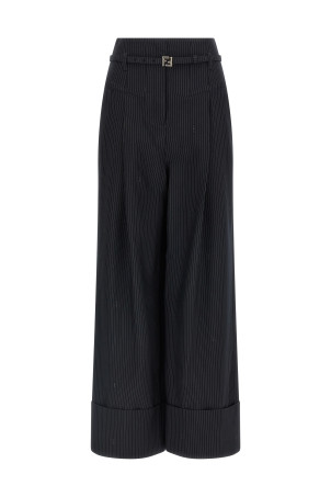 Pinstripe wool pants Blue
