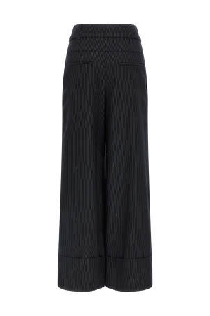 Pinstripe wool pants Blue