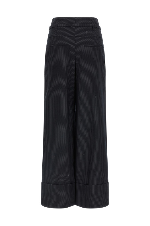 Pinstripe wool pants Blue