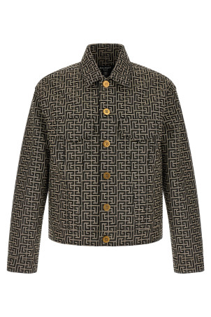 Jacquard monogram jacket Black