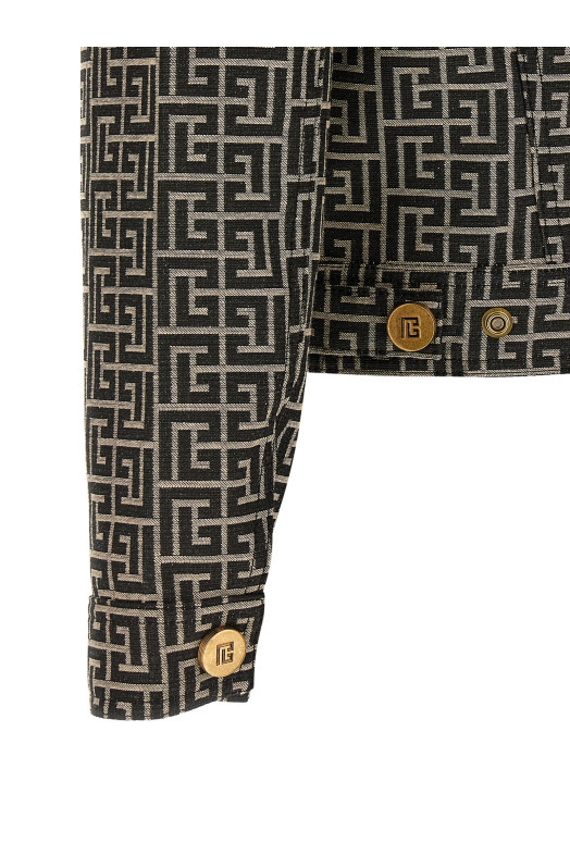 Jacquard monogram jacket Black