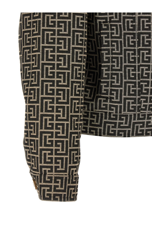 Jacquard monogram jacket Black