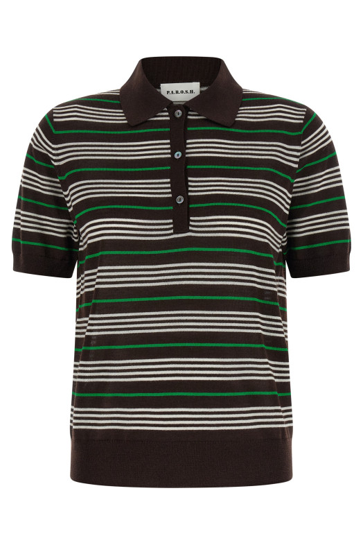 'Listripes' polo shirt Brown