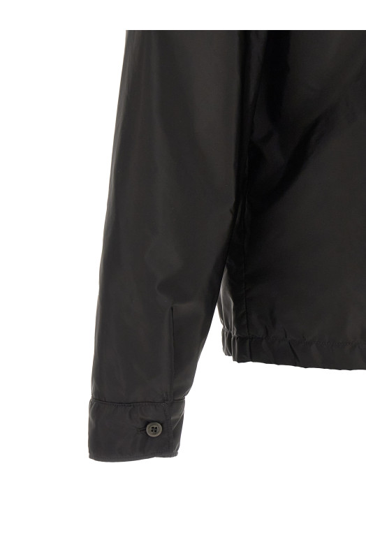 Re-nylon feather shirt Black