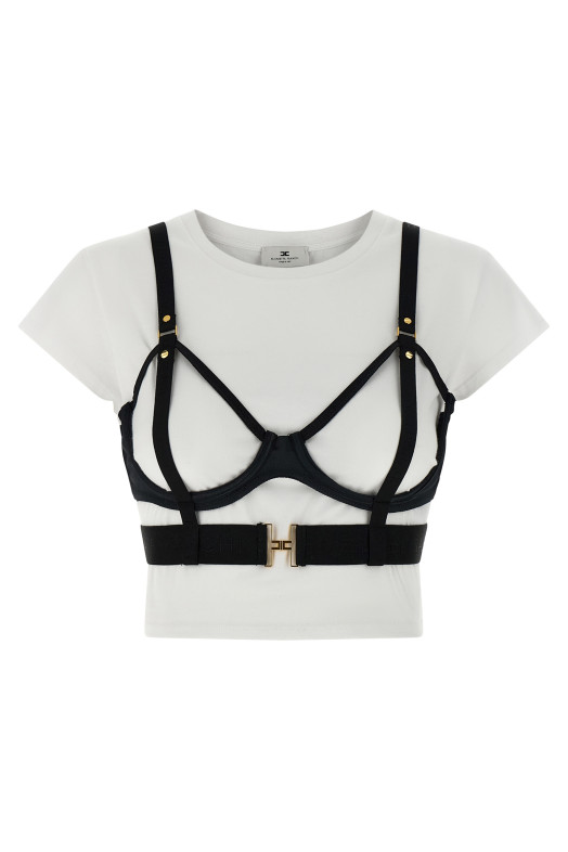 T-shirt + bra Black-grey