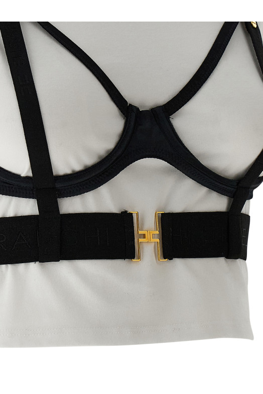 T-shirt + bra Black-grey