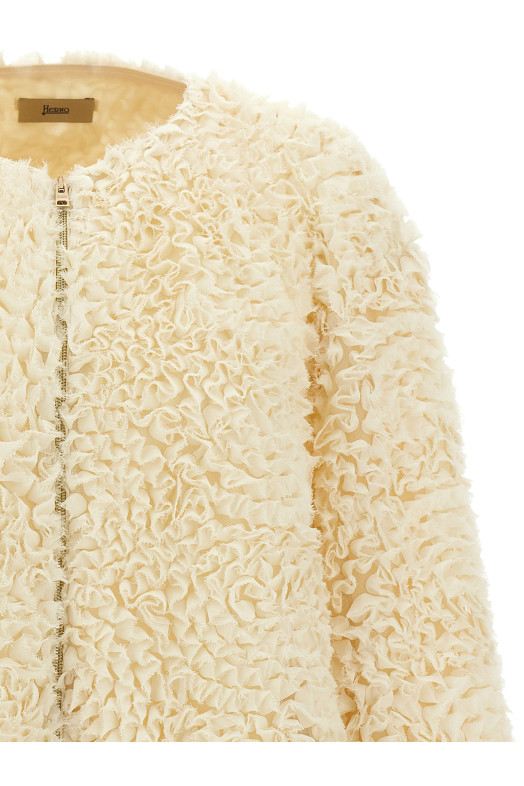 Mini ruffle jacket White