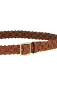 Braided leather belt Brown