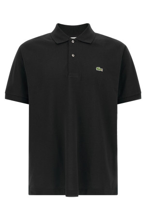 Logo patch polo shirt Black