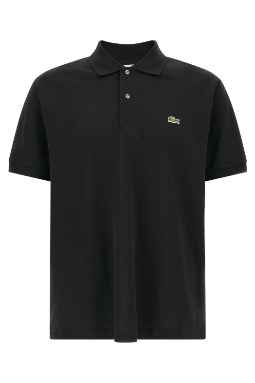 Logo patch polo shirt Black