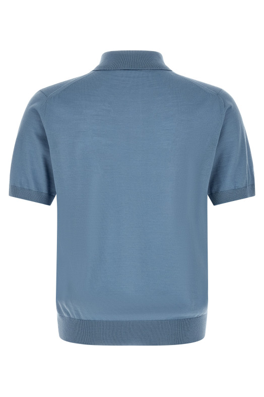 Superfine wool polo shirt BLUE