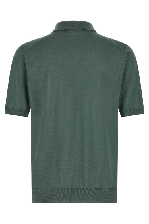 Superfine wool polo shirt Green