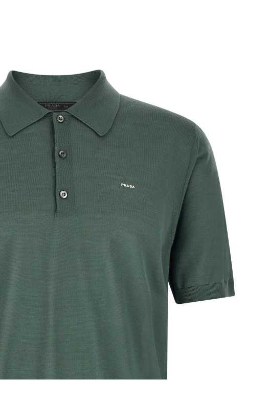 Superfine wool polo shirt Green
