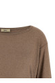 Lamé and sequin yarn sweater Brown