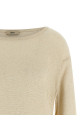 Lamé and sequin yarn sweater Beige
