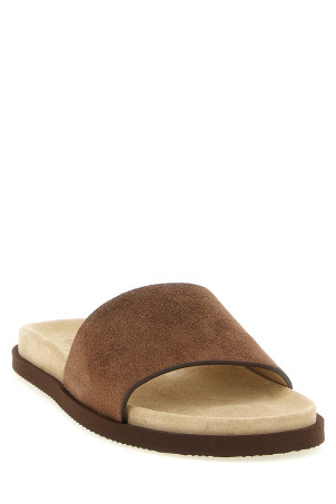 Suede slides Brown