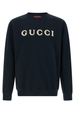 Logo embroidery sweatshirt Blue