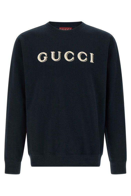Logo embroidery sweatshirt Blue
