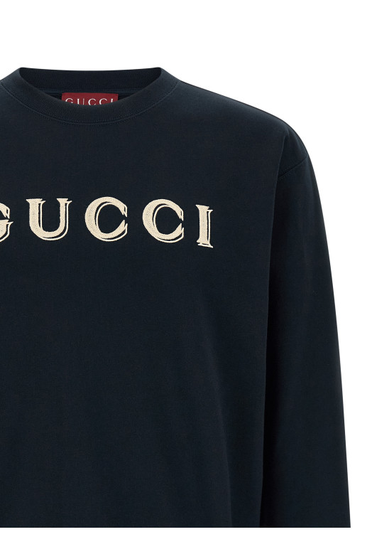 Logo embroidery sweatshirt Blue