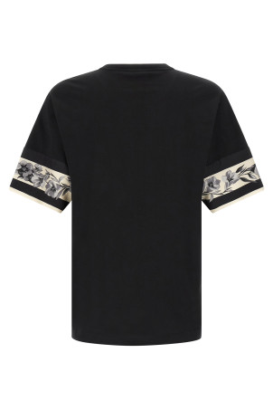 Silk detail T-shirt Black