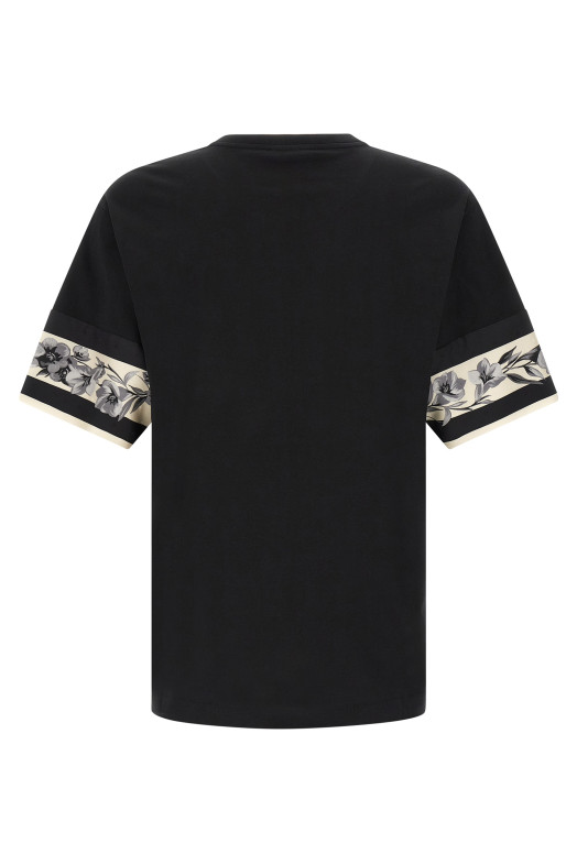Silk detail T-shirt Black