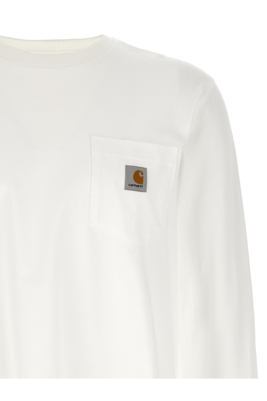 'L/S Pocket' T-shirt White