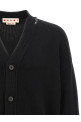 Logo embroidery cardigan Black