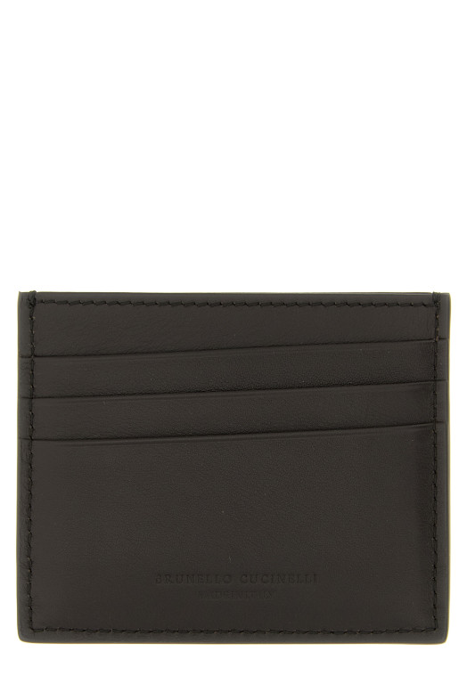 Logo card holder Brown