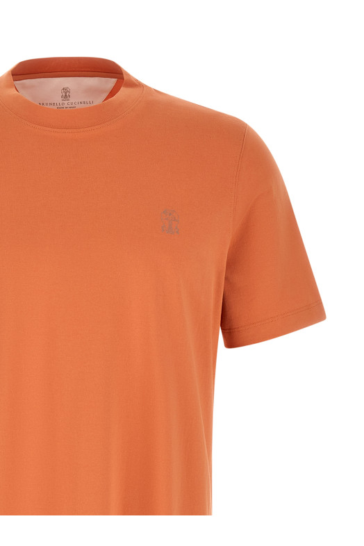 Logo print T-shirt orange