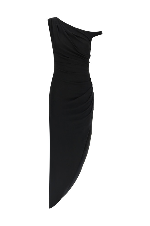 Jewel shoulder dress Black