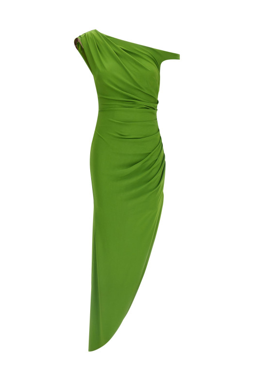 Jewel shoulder dress Green