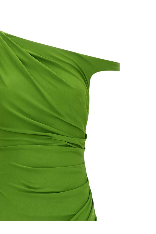 Jewel shoulder dress Green