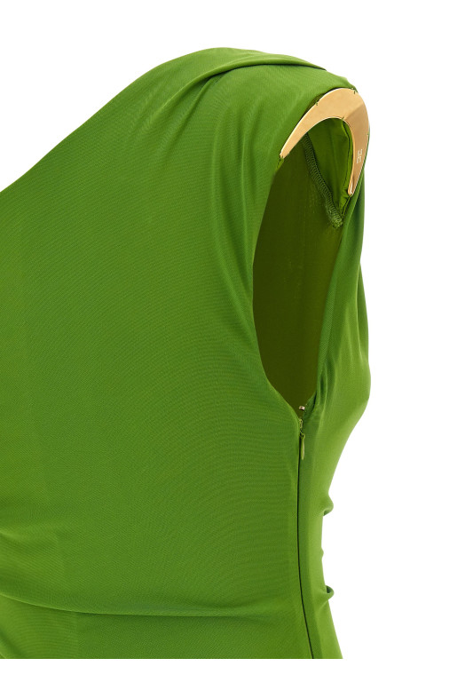 Jewel shoulder dress Green