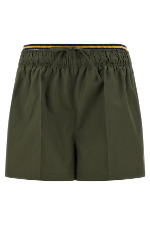 Double layer elastic shorts Green