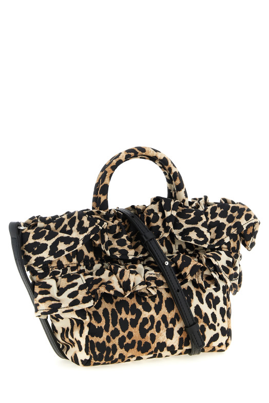 'Mini Shopper Ruffle Print' handbag Brown