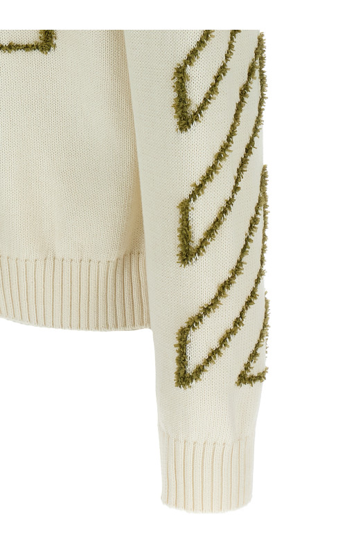 'Diag Outline' sweater Beige