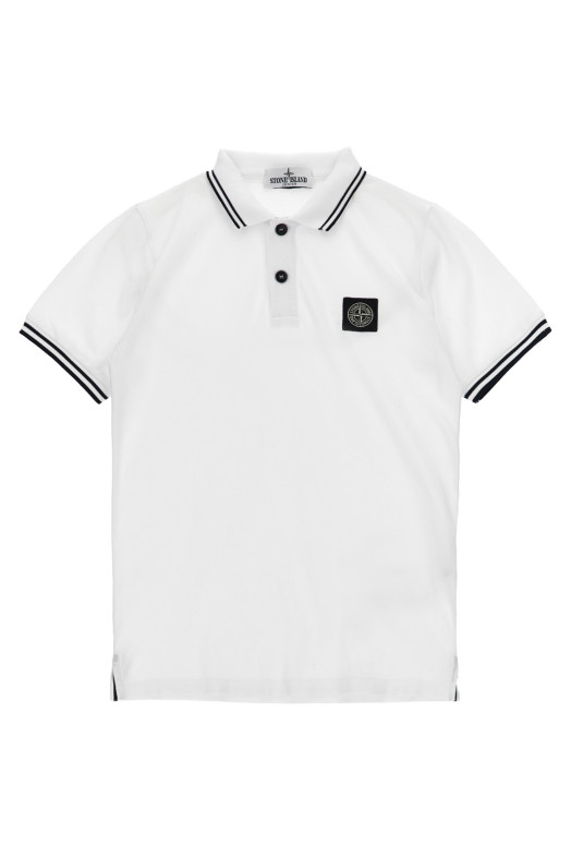 'Compass' logo polo shirt White