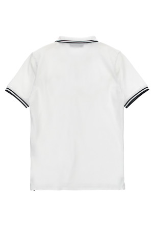 'Compass' logo polo shirt White