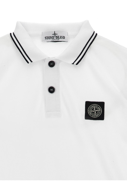'Compass' logo polo shirt White
