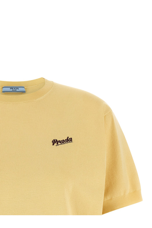 Logo intarsia sweater Yellow