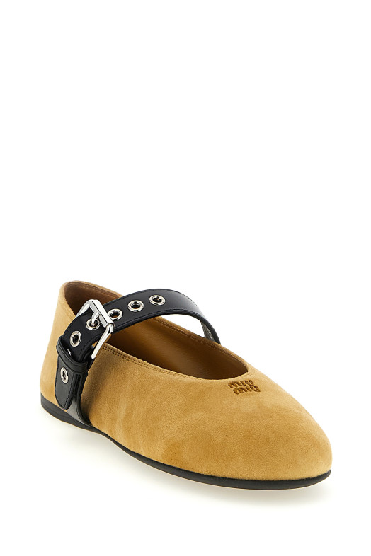 Buckle ballet flats Beige