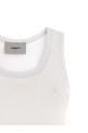 Logo embroidery tank top White