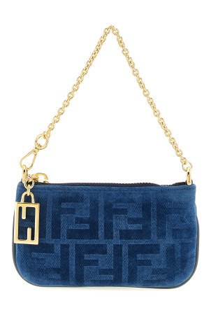 FF mini denim pouch Blue